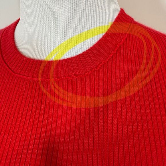J. Crew Sweater Merino Wool Size XS Knit Ribbed Red Warm Festive Cozy - Picture 3 of 11